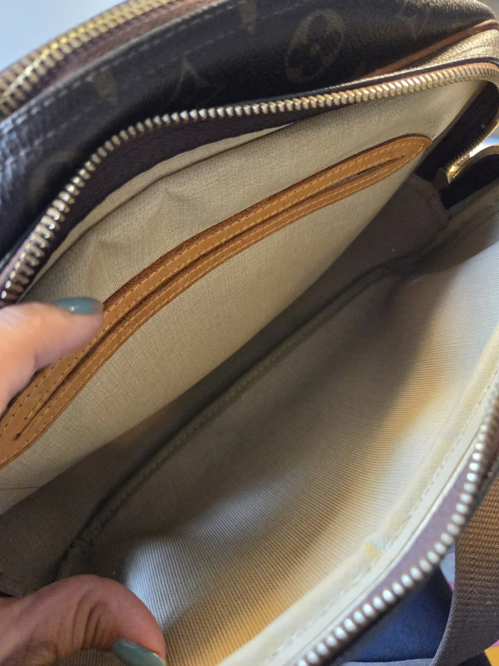 Louis Vuitton Brown Monogram Canvas Messenger Bag with Tan Accents